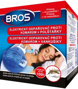 BROS- elektrický odpařovač proti komárům + polštářky 10ks