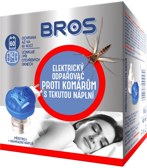 BROS- elektrický odpařovač proti komárům s tekutou naplní